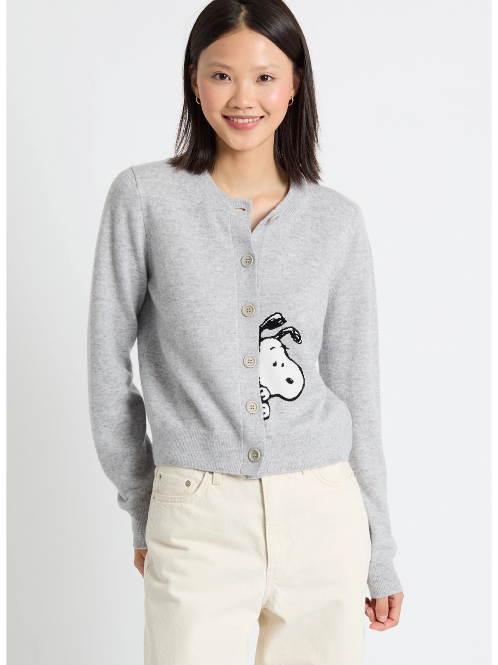 NWT Chinti & Parker Sneaky Snoopy Wool-Cashmere Cardigan